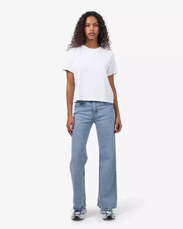 Colorful Standard Organic Boxy Crop Tee Optical White Damen T-Shirt weiß